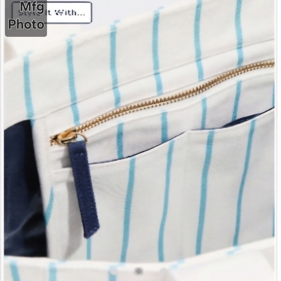 NWT Vineyard Vines, Pinstripe Heritage Tote​ - Picture 2 of 7